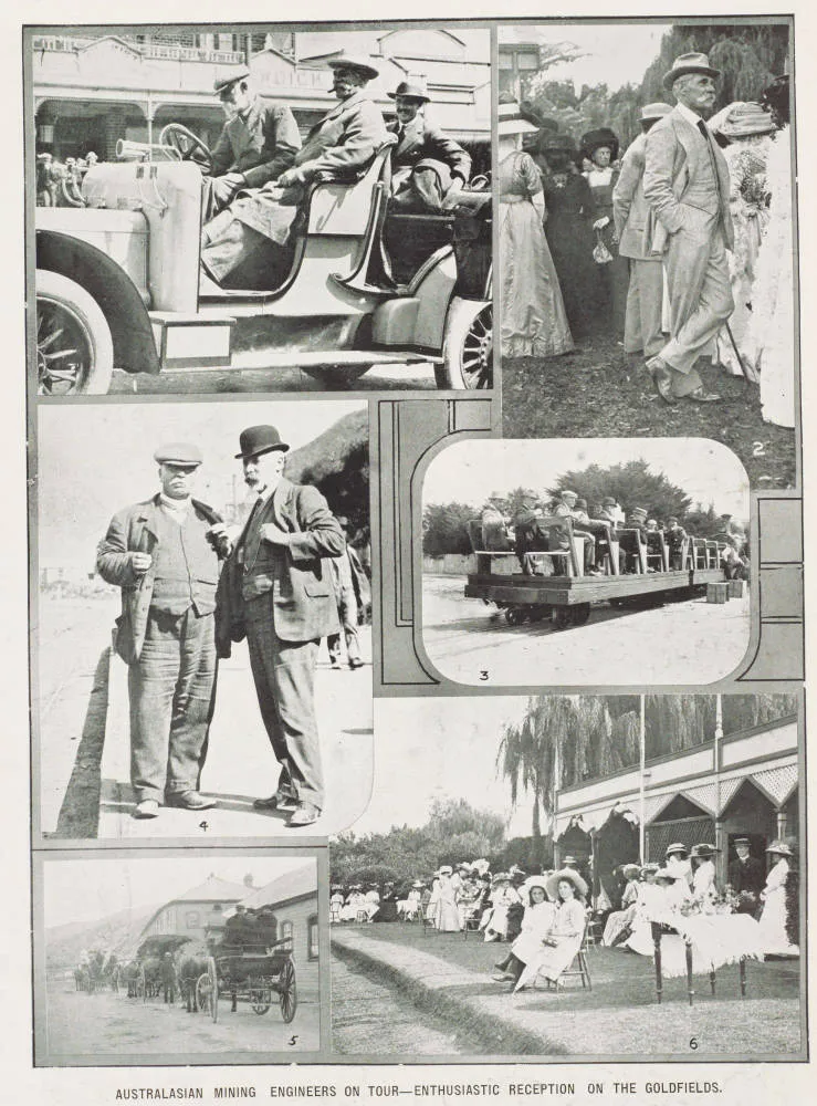 Australasian mining engineers on tour - enthusiastic reception on the goldfields