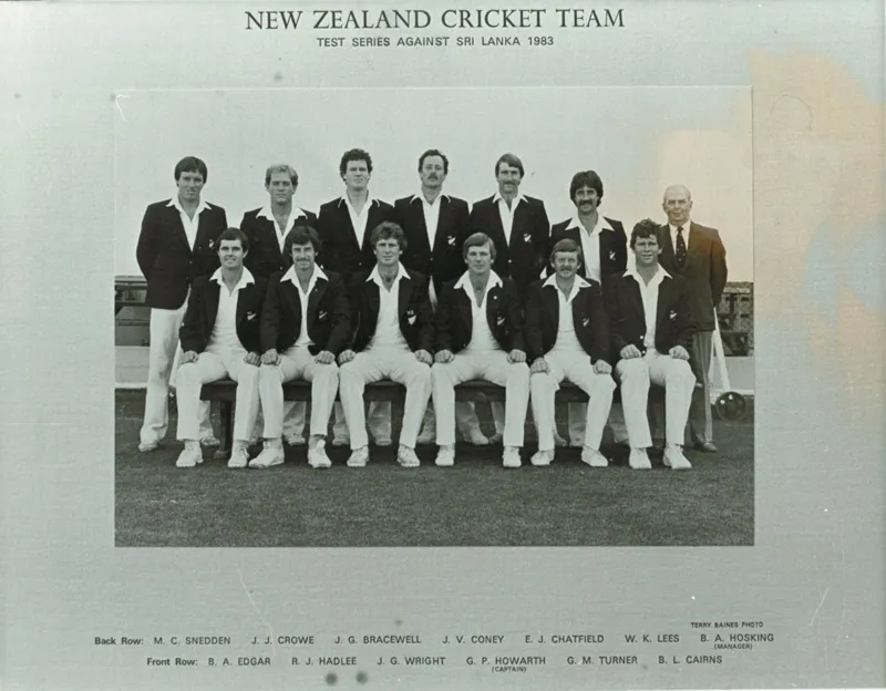 Photo: New Zealand Cricket team for the Test series against Sri Lanka, 1983