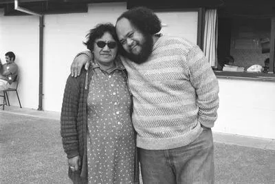 Dalvanius Prime and Ngoi Powhirangi at Te Hui Kaitito, Hoani Waititi Marae