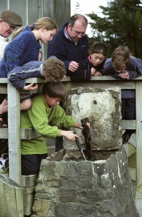 Time capsule retrieved at Karori Normal School - Photograph taken by Ross Giblin