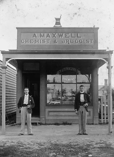 Image: Arthur A S Maxwell's Chemist shop, Rotorua