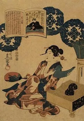 Woman reading from a scroll