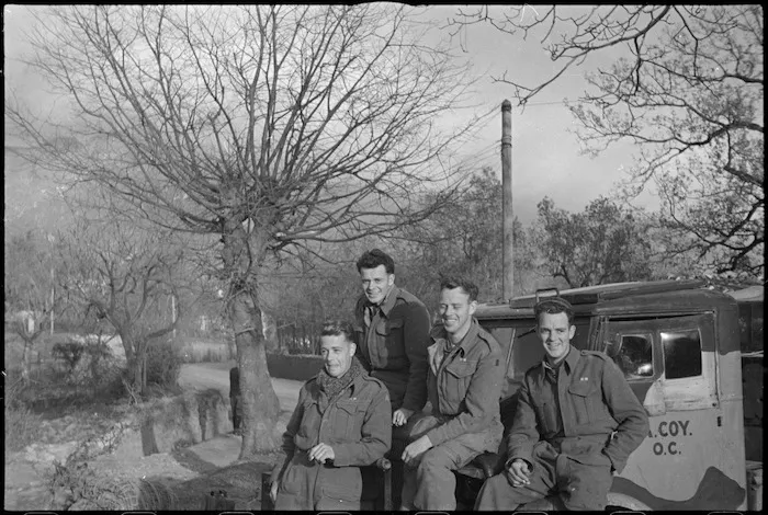 Four Clark brothers meet in the Volturno Valley Italy, World War II - Photograph taken by George Kaye