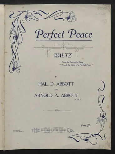 Image: Perfect peace : waltz / by Hal. D. Abbott and Arnold A. Abbott.