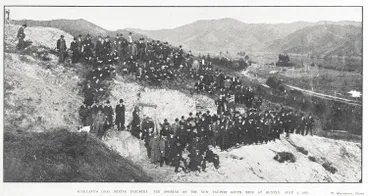 Image: AUCKLAND'S COAL MINING INDUSTRY: THE OPENING OF THE NEW TAUPIRI SOUTH MINE AT HUNTLY. JULY 1, 1905