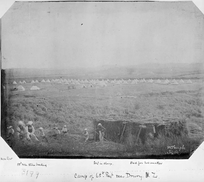 Camp of the 65th Regiment near Drury, Auckland
