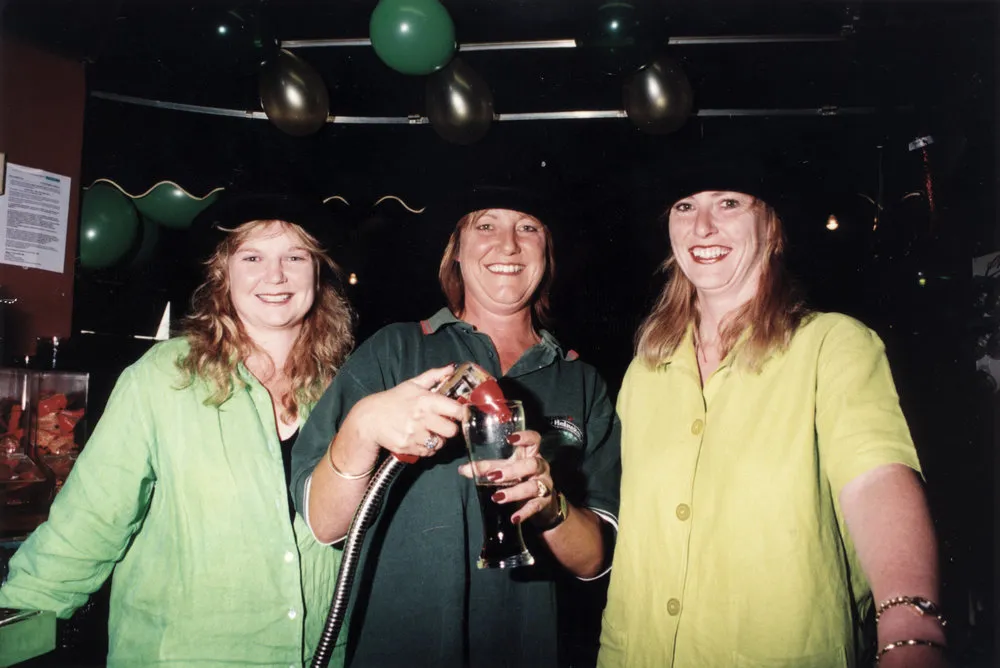 Charlton's bar staff Robyn, Debbie and Jenny, dressed for St Patrick's Day.