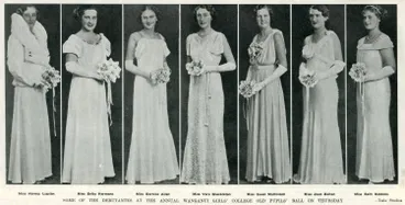 Image: Some of the debutantes at the annual Wanganui Girls' College old pupils' ball on Thursday