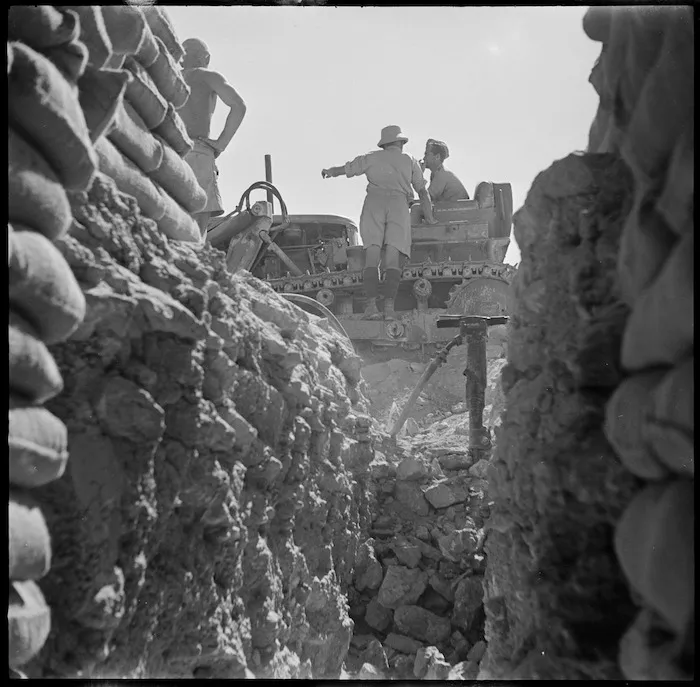 Looking out of dugout at El Alamein, Egypt - Photograph taken by H Paton