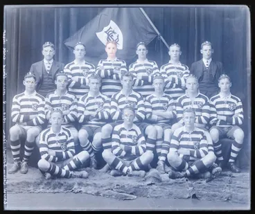 Image: Glass Plate Negative: Christ's College, Football Team, 1919