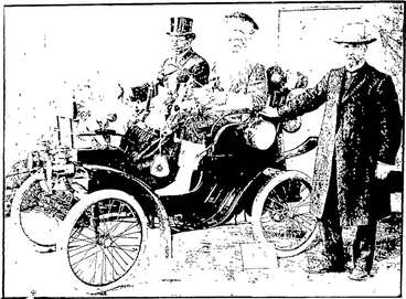 Image: FATHER CHRISTMAS ARRIVES AT THE "ECONOMIC." (New Zealand Free Lance, 26 December 1903)