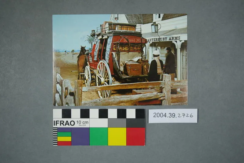 Postcard of a Cobb and Co coach