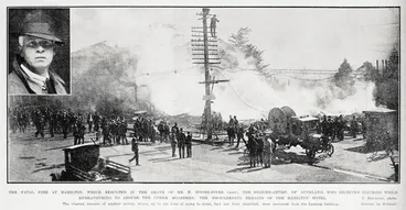 Image: Smouldering remains of the Hamilton Hotel