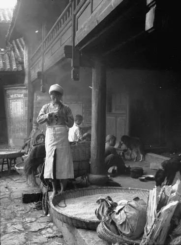 Image: Yunnan, China. Muleteers in inn at Lashiba, 19 September 1938.