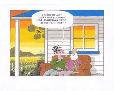 Image: Clark, Laurence, 1949- :'I wonder why there are so many UFO SIGHTINGS here in the far north?'. 15 September 2012