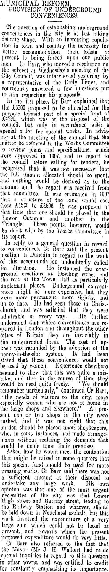 Image: MUNICIPAL REFORM. (Otago Daily Times 27-8-1909)