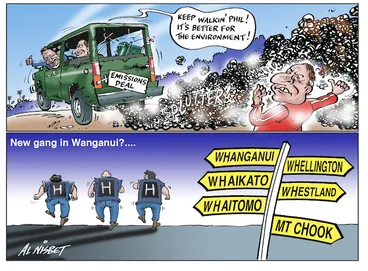 Image: "Keep walkin' Phil! It's better for the environment!"/ New gang in Wanganui?... 20 September 2009