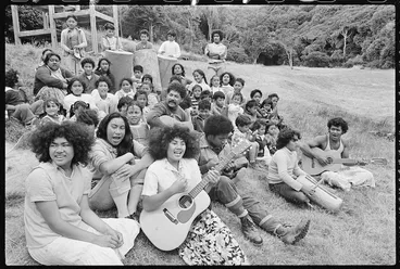 Image: Tokelauan children singing at Elsdon Youth Camp in Porirua - Photograph taken by Ian Mackley