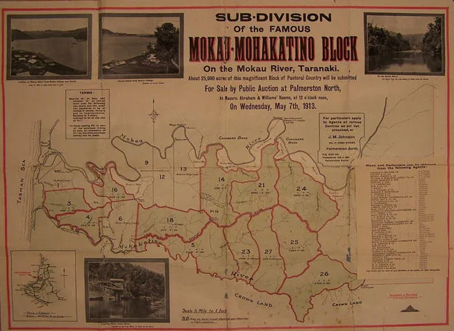 Sub-division of the famous Mokau-Mohakatino Block on the Mokau River, Taranaki [poster]