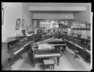 Image: Pianos in a music shop
