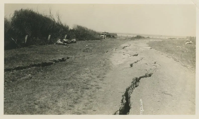 Earthquake damage, Hawke's Bay coastal road