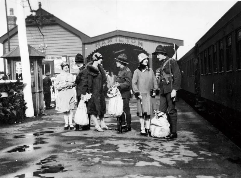 Cast of film "Hamilton's Hectic Husbands"