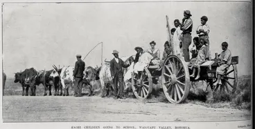 Image: Maori children going to school in Waiotapu Valley, Rotorua
