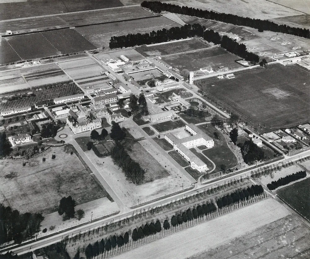 Circa 1953 Northeast aspect of Lincoln Campus Aerial View