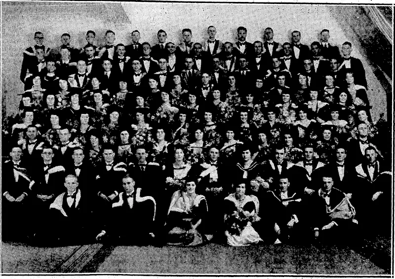 i "Sport and, General" Photo. BRITISH-ABMIRAL.yiSIiS-JAPANESE HEAD- ' QUARTERS.—AdmiraI WsHi.Kellyl Comjnahder > ' of the British- Asiatic.Fleet, with AAvm-aUSliiita-. : • ■ kqwd (leji)'<athislieadqiMrtersdnStianghau .' ..' ''■ : "Evening Post" 'P!i:oM.=-:-i MEMpERS;OF^^r^^ T Jord^M*.^tfre -jft** – (^imirmanUMndMr^L. *M&ertonmemhers-of4fat TranspdrtiApjieai-BoaTci nowj 'sittingM f^glofii ■ ■ 1 "Sport and General" Photo. SOCIETY WEBDINtf IN LONDON. — Major , .Montagu B.'Burrows, D.S.Q., M.C., of the sth 1 InntskillUig Dragoon^ Guards, and his bride, Miss Molly Le Bas, leaving St. Margaret's, Westminster, after their mdrriage on Stfi April. ' ' . ' : i •• . • •'• . ■ Crown-Studios Photo. AFEBR THE CAPPING: CmEMOm.—Successful students of .Victoria-University. CoUege^ho^ecendT-gnOiMabmS^ri presented' . • . withtheir diplomas last Friday-evening. ' ' ' ' (Evening Post, 10 May 1932)