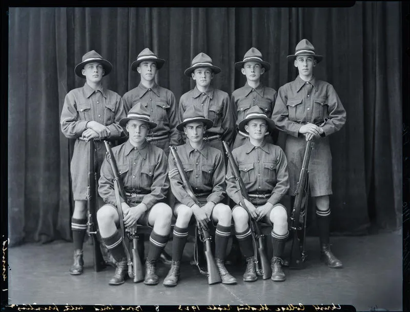 Film Negative: Christ's College shooting eight 1923