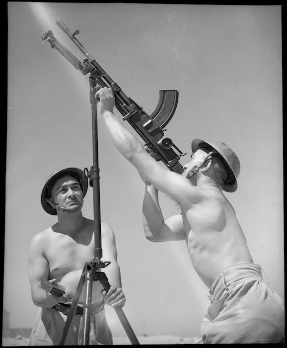 Bren gun anti-aircraft practice, Maadi