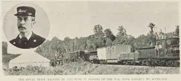 The Royal train halting in the bush at Arahiwi Image: The Royal train halting in the bush at Arahiwi