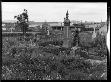 Image: Petone cemetery, New Zealand, with the tombstone of Wiremu Tako Ngatata