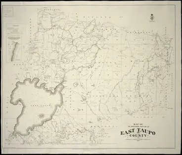 Image: Map of the northern portion of East Taupo County / drawn by W. Deverell, August 1891 ; Gerhard Mueller, Chief Surveyor, Auckland district ; A. Barron, superintending surveyor.