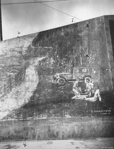 Image: View of Wall of Overbridge, Main South Road, 1935