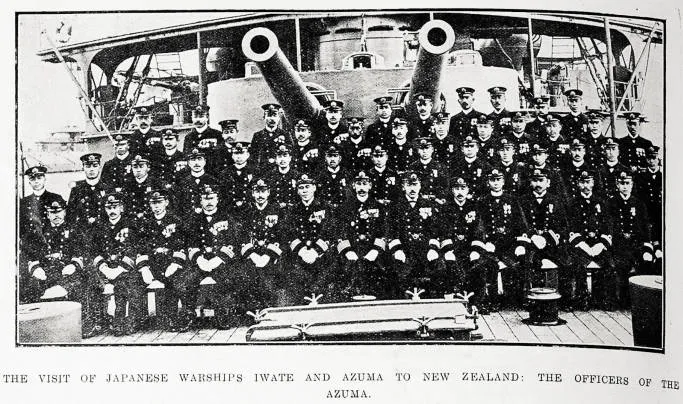 The visit of Japanese warships Iwate and Azuma to New Zealand: the officers of the Azuma