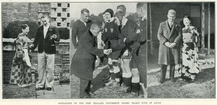 Sidelight on the New Zealand University rugby team's tour of Japan