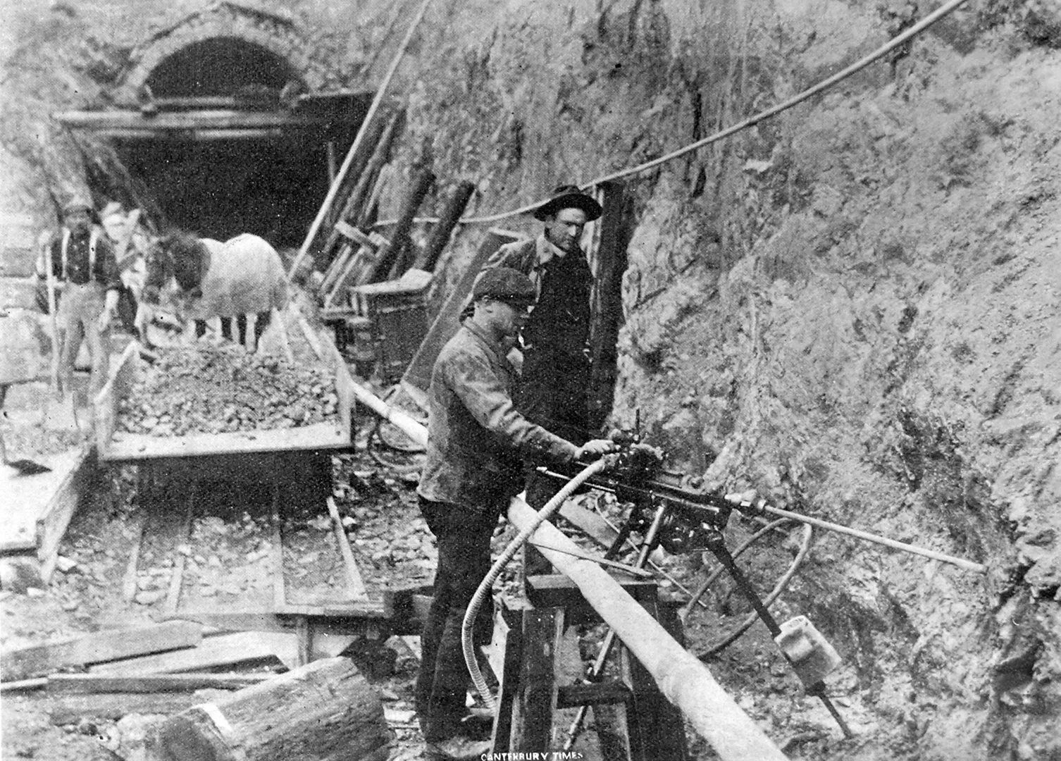 One of the rock boring machines