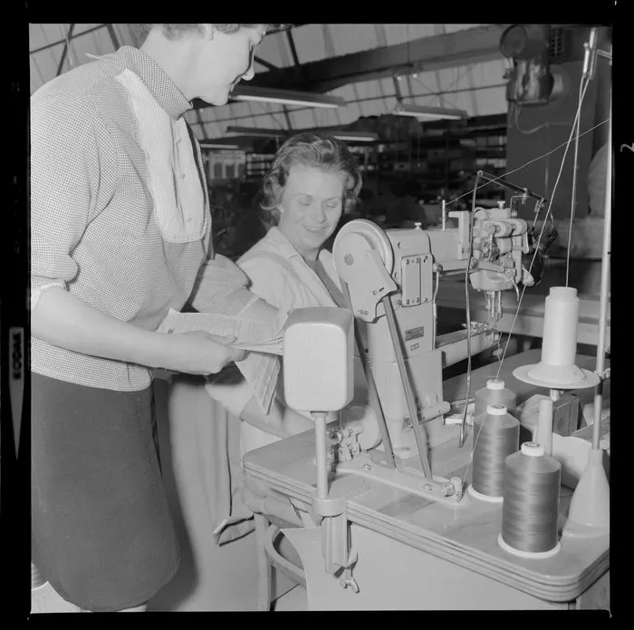 Workers at Tatra Leather factory, Wainuiomata, Lower Hutt
