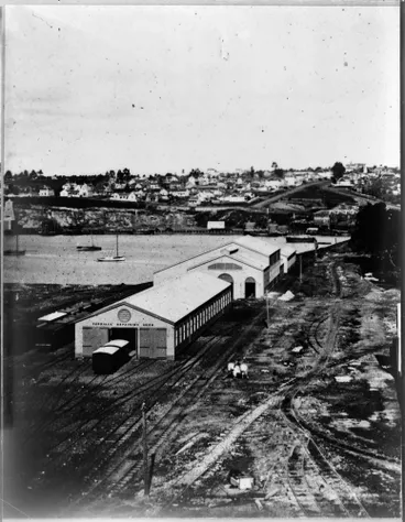 Image: Railway Workshops, Mechanics Bay, Parnell, 1875
