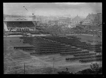 Image: Anzac Day ceremony, Basin Reserve, Wellington