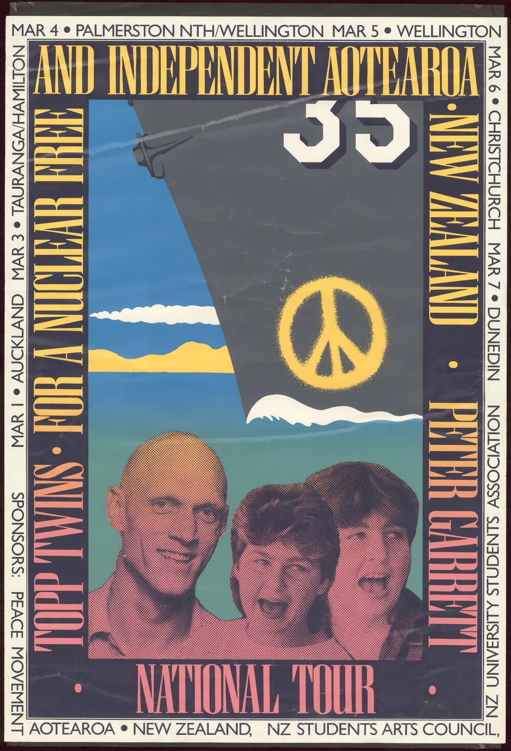 Topp Twins, Peter Garrett : National Tour, For a nuclear free and independent Aotearoa, New Zealand.