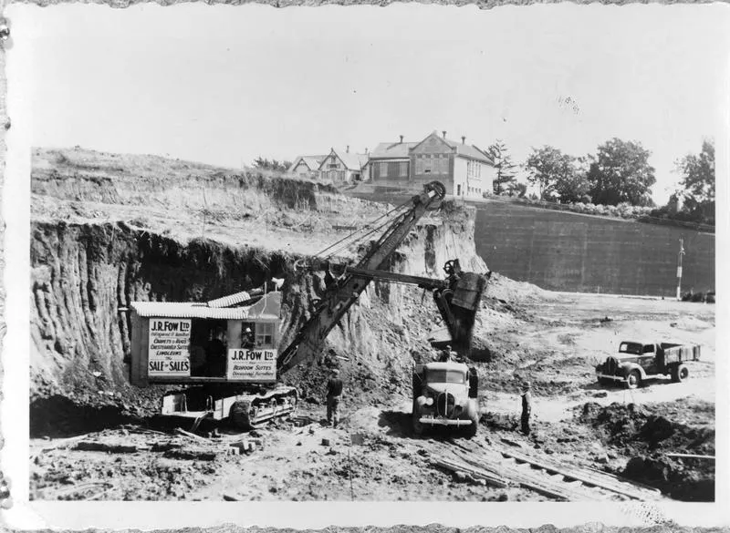 Excavation of Garden Place hill