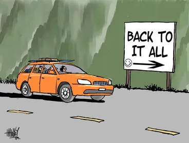 Image: Hawkey, Allan Charles, 1941- :'Back to it all'. 17 January 2012