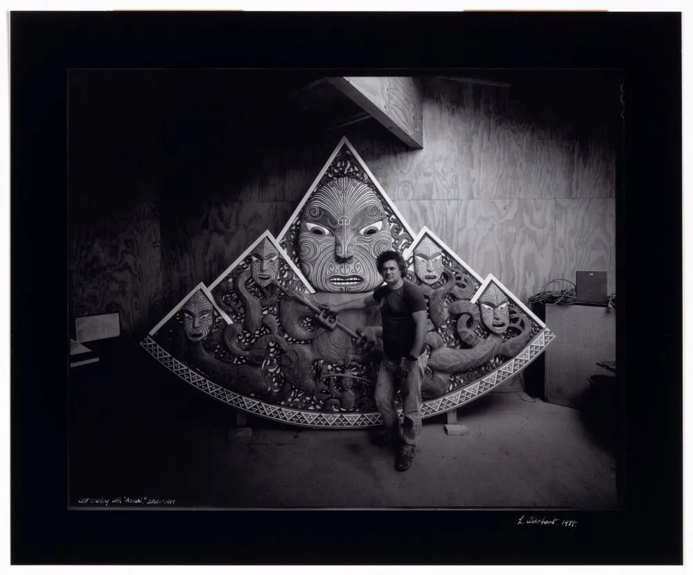 Cliff Whiting with 'Aoraki', October 1987