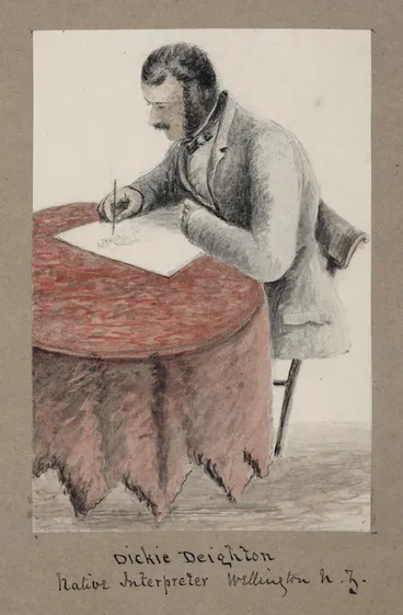 Image: Pearse, John, 1808-1882 :[Local personalities]. Dickie Deighton. Native Interpreter. Wellington, N. Z. [1852-1856]