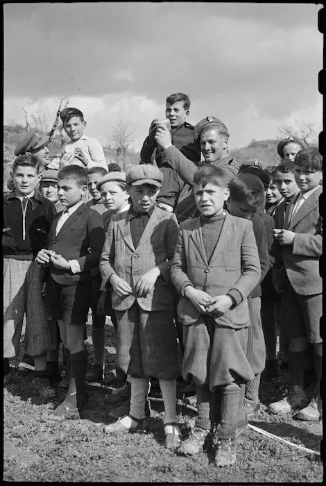 A few of the Italian civilian children entertained at a function organised by 21 NZ Battalion