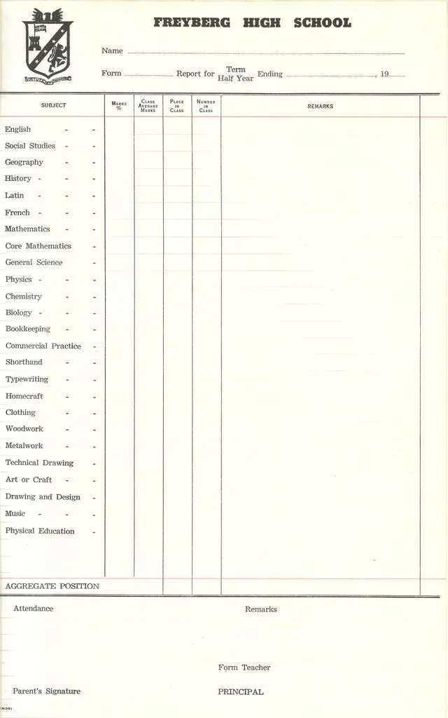 Freyberg High School Report