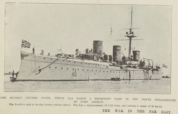 The Russian cruiser Novik, which has taken a prominent part in the naval engagements at Port Arthur
