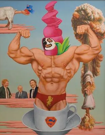 Image: The Birth of Adonis, or Portrait of three prominent men, or The Kiwi cup of tea